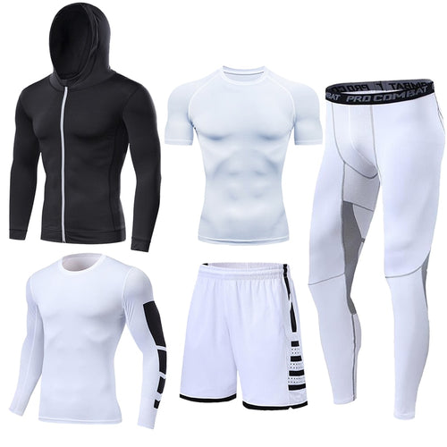 Load image into Gallery viewer, Men&#39;s Running Tracksuit Training Fitness Sportswear Set Compression Leggings Sport Clothes Gym Tight Sweatpants Rash Guard Lycra v2
