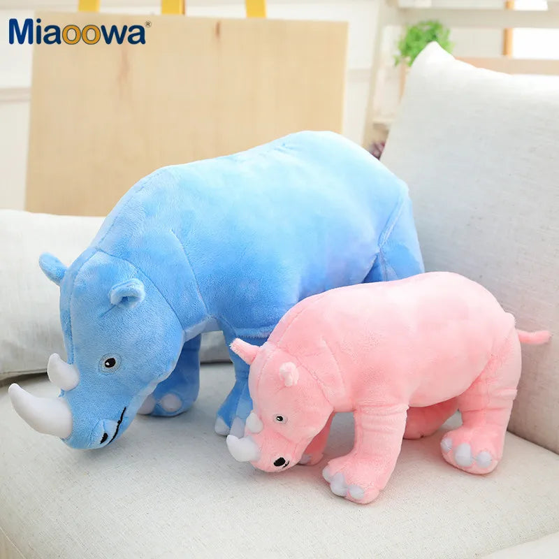 40/60/80cm Giant Plush Rhinoceros Toys Lifelike Stuffed Animal Pillow Zoo Dolls Baby Cushion Kids Appease Toy Girl Birthday Gift