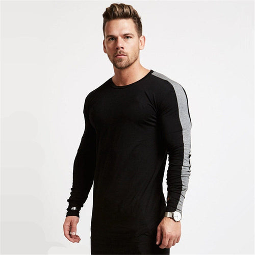 Load image into Gallery viewer, Casual Long sleeve T-shirt Men Fitness Cotton t shirt Male Gym Workout Skinny Tee shirt Tops Spring New Running Sport Clothing
