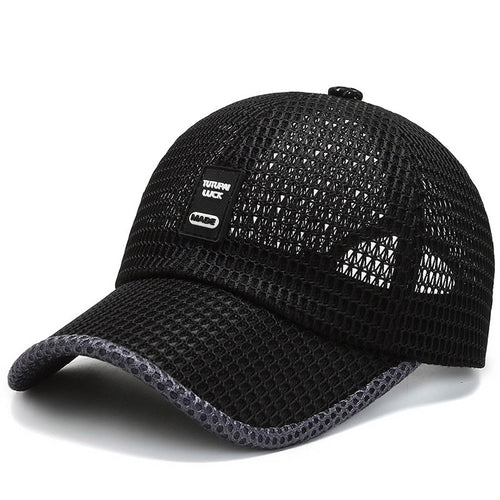 Load image into Gallery viewer, Summer Women Men Mesh Baseball Cap Brim Patchwork Snapback Label Stick Sunhat Outdoor Breathable Hip Hop Baseball Hats Casquette
