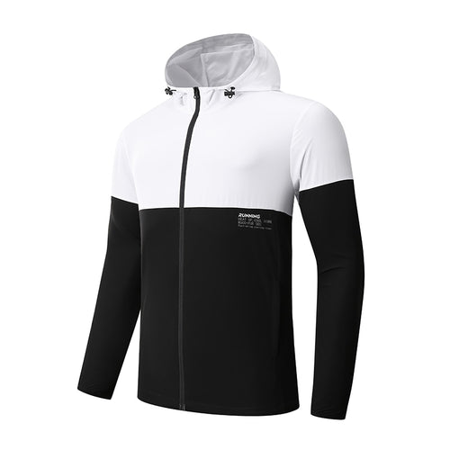 Load image into Gallery viewer, Gym Men Running Sports Jacket Fitness Long Sleeve Elastic Tight Hoodies Zipper Slim Hiking Sweatshirts Male Jogging Hooded Coat
