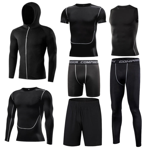 Load image into Gallery viewer, Men&#39;s Sports Suit Compression Tracksuit Fitness Gym Clothes For Jogging Sets Running Sportwear Training Exercise Workout Tights
