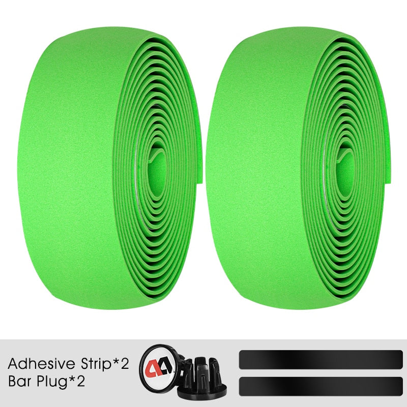 Soft Bicycle Handlebar Tape EVA PU Bike Bar Tape Professional Cycling Damping Anti-Vibration Wrap With 2 Bar Plugs