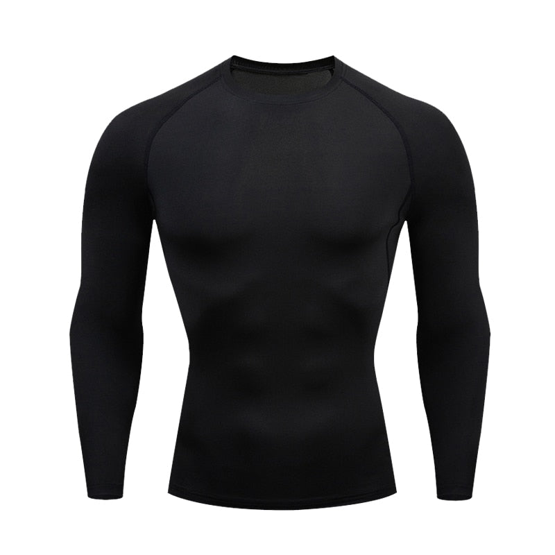 Plus Size Men Compression Sport T-Shirt Top Long Sleeve Gym Running Clothing Fitness Tight Sportswear Hiking Rashgard Sweatshirt