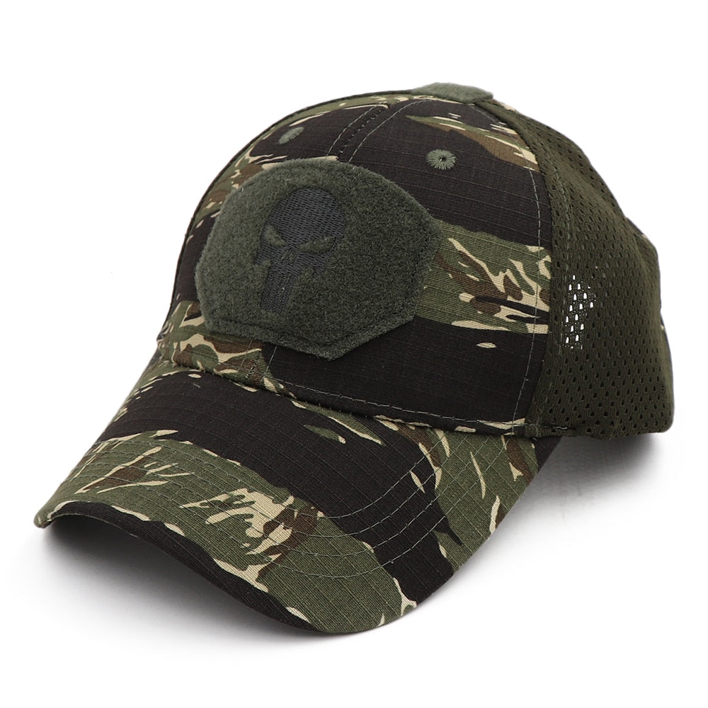 Camo Punisher Baseball Cap Fishing Caps Men Outdoor Camouflage Jungle Hat Airsoft Tactical Hiking Casquette Hats