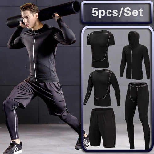 Load image into Gallery viewer, Men Running Compression Sportswear Suit Football Basketball Cycling Fitness Sport Tight Sweatshirt Clothing Set Outdoor Hoodies
