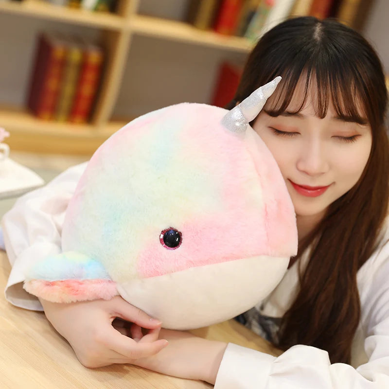 28cm Stuffed Ocean Sea Animals Rainbow Whale Doll Soft Plush Animal Toy For Children Christmas Gift kid Brinquedos