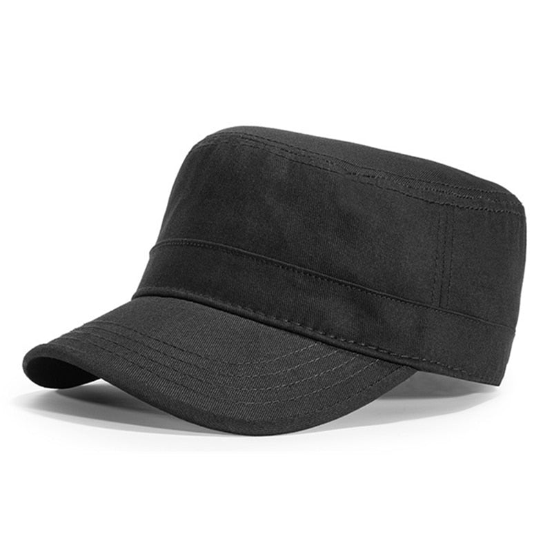 Solid Flat Top Military Cap Brand Baseball Caps Men Women Cotton Snapback Hats Bone Casquette High Quality Army Cap