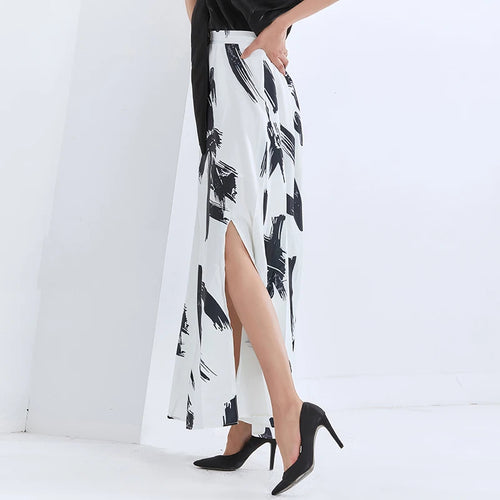 Load image into Gallery viewer, Printed Hit Color Skirt For Women High Waist Large Size Maxi Casual Skirts Female Fashion Clothing Spring
