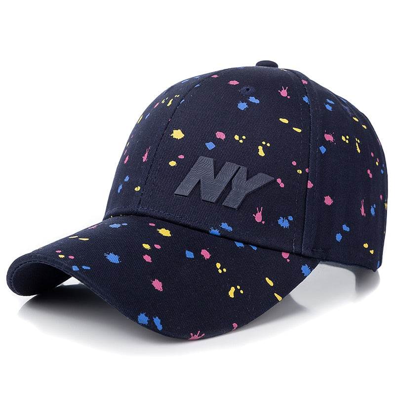 Women Cap Fashion NY Letter Patch Baseball Cap Female Polka Dot Printing Casual Adjustable Outdoor High Quality Hat Cap