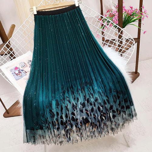 Load image into Gallery viewer, Womens Long Skirts Mesh High Waist Wear On Both Sides Jupe Longue Vintage Fashion A-line Female Tulle Skirt Party Medium Long
