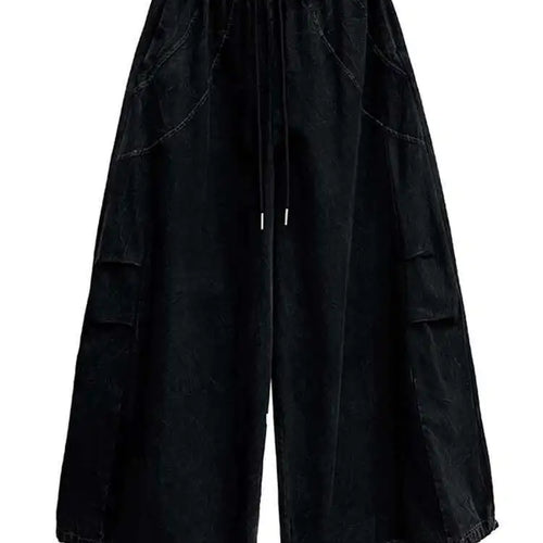 Load image into Gallery viewer, High Elastic Waist Yellow Pocket Drawstring Long Wide Leg Pants New Trousers Women Fashion Tide Spring Autumn 2025 1DH9933
