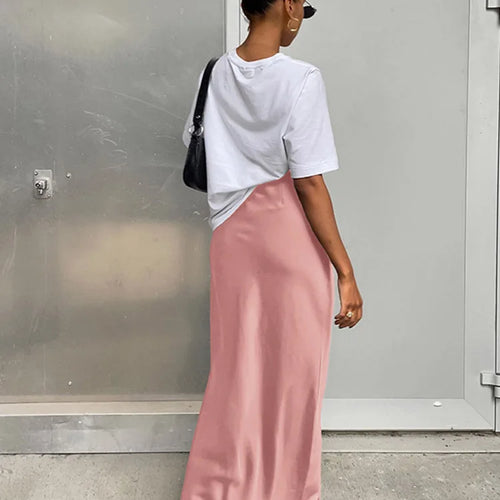 Load image into Gallery viewer, Elegant Satin Black Trumpet Skirts Fashion Slim High Waist Skirts Women Female 2024 Solid Office Long Skirt Spring Summer
