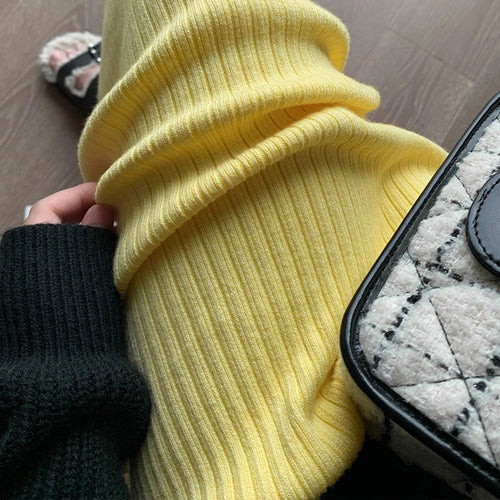 Load image into Gallery viewer, Autumn Winter Women Solid Straight Knitted Skirt Elastic High Waist Office Ladies Striped Wrapped Hip Long Skirts Popular
