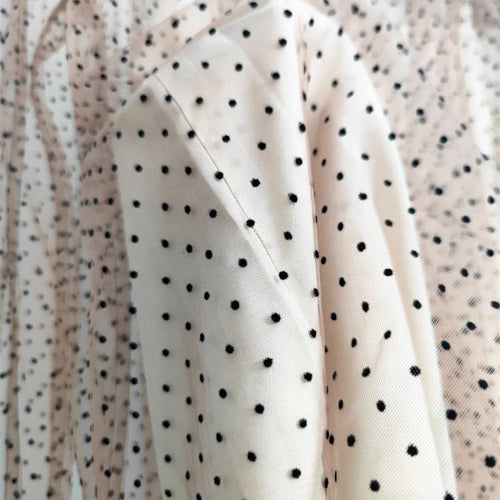 Load image into Gallery viewer, Women Brown Mesh Dot Ruffles Thin Blouse New Stand Collar Long Sleeve Shirt Fashion Tide Spring Summer 2025 1DJ1483
