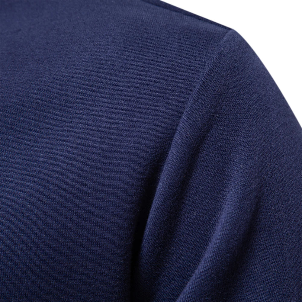 Autumn Fashion Design Polo Neck Sweatshirts for Men Casual and Social Wear Quality Cotton Mens Sweatshirts