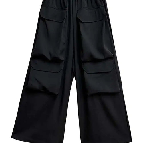 Load image into Gallery viewer, High Elastic Waist Black Pockets Casual Long Cargo Pants New Trousers Women Fashion Tide Spring Autumn 2025 1DH9216
