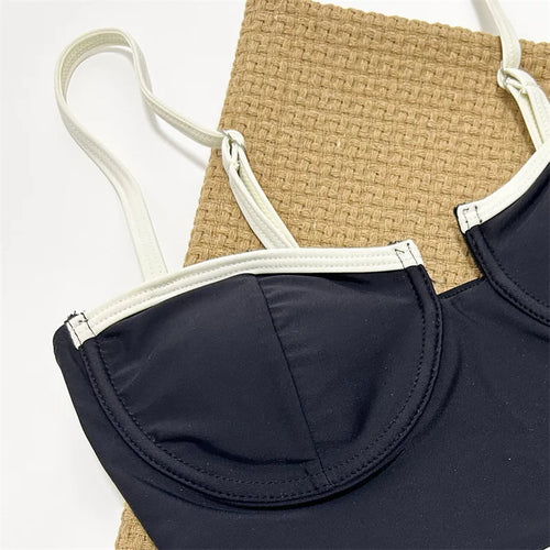 Load image into Gallery viewer, Sexy Patchwork Underwired Women Swimwear One Piece Swimsuit Female Monokini High Waist Bathing Suit
