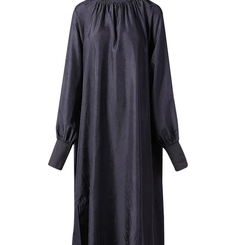 Load image into Gallery viewer, Women Gray Brief Long Big Size Elegant Dress New Turtleneck Long Sleeve Loose Fit Fashion Tide Spring Autumn 2025 1DH0252
