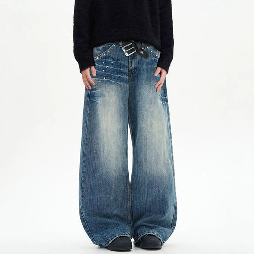 Load image into Gallery viewer, Men's Jeans American Rivet Lightning Denim Pants Solid Color Trendy Washed Straight Leg Stylish Menwear 2025 9W1476
