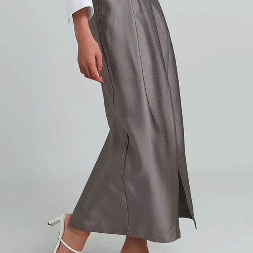 Load image into Gallery viewer, Asymmetrical Solid Skirts For Women High Waist Patchwork Folds Casual Loose Straight Skirt Female Fashion Clothing
