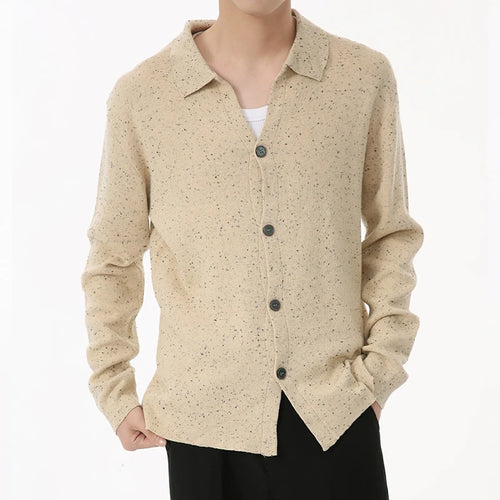 Load image into Gallery viewer, Korean Style Men&#39;s Cardigan Solid Color Single Breasted Menwear Turn-down Collar Casual Male Sweater Simple 9C6937
