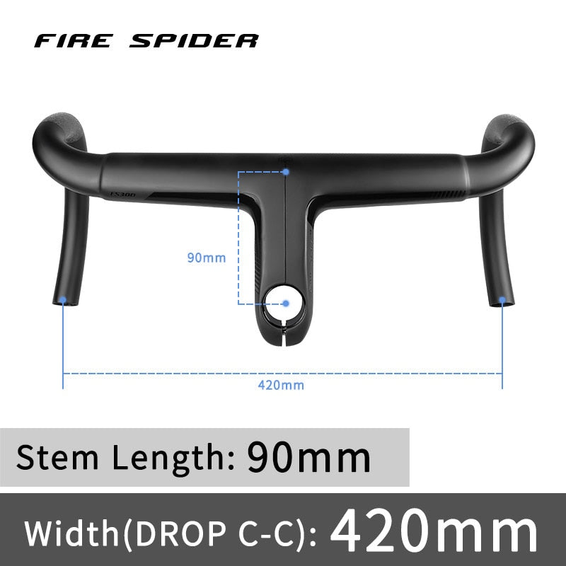 FIRE SIPDER T1000 Carbon Fiber Road Handlebar Ultralight Racing Bike Drop Bent Bar Internal Wiring Road Bike Integrated Handle