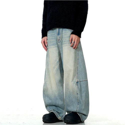 Load image into Gallery viewer, High Street Men's Jeans New American Style Loose Straight Leg Curved Knife Stylish Male Casual Denim Pants Summer 9W1722
