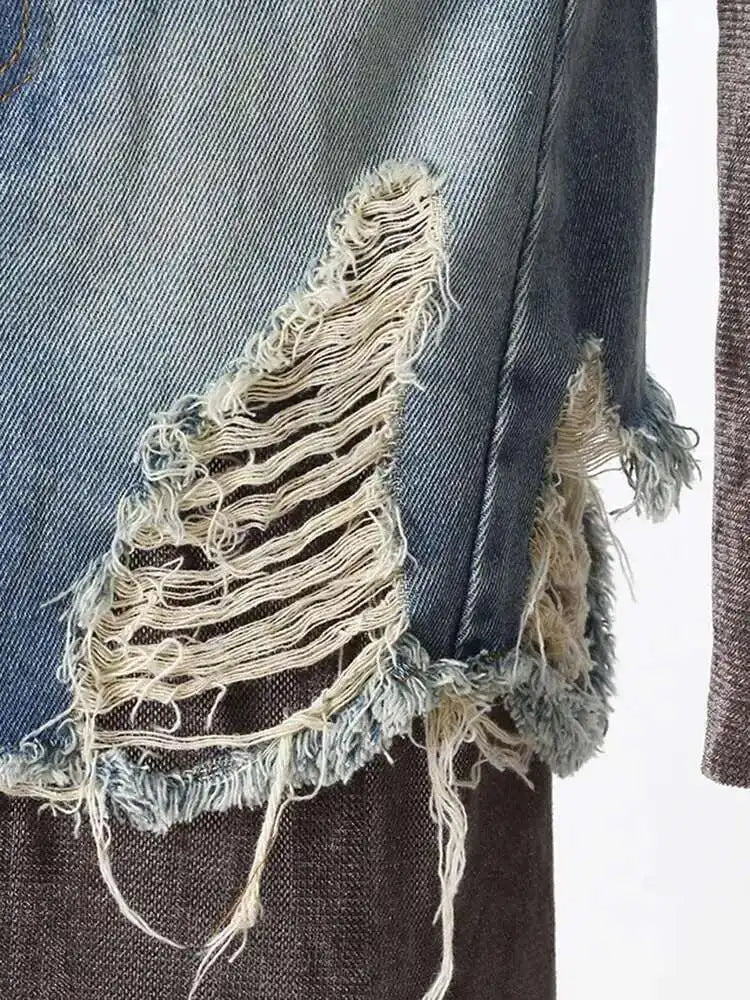 Velvet Denim T-shirt Half-body Skirt Two Pieces Suit New Slash Neck Long Sleeve Women Fashion Spring Autumn 2025 7AB6039