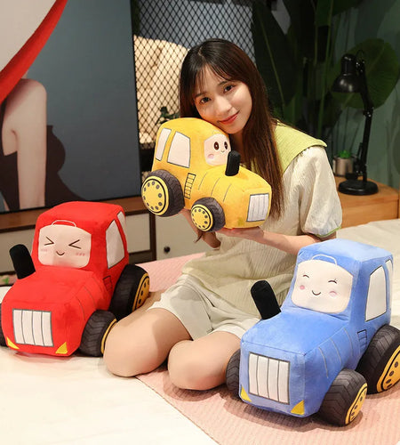 Kawaii Tractor Peluche Toys Lovely Simulation Car Plush Dolls Stuffed Soft Cartoon Tractor Pillow Boys Creative Birthday Gift