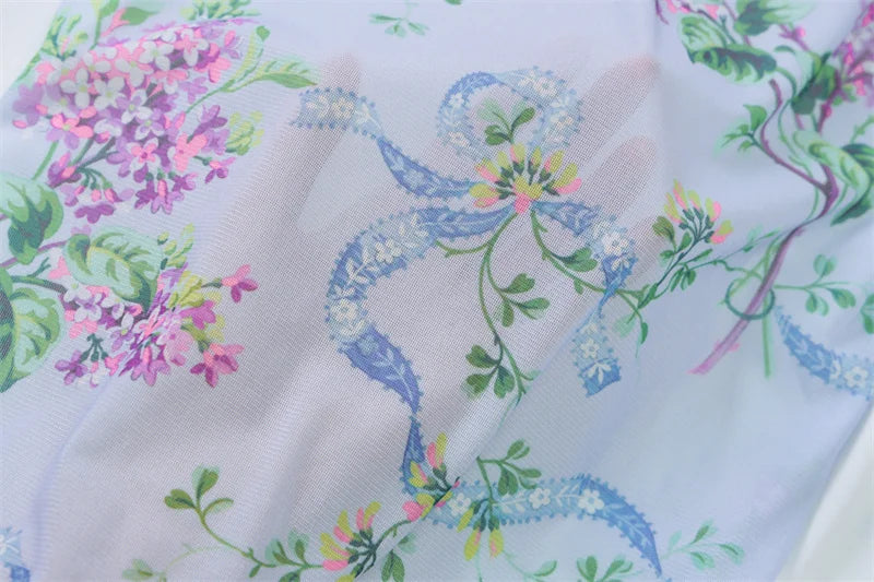 Sleeveless Print Spaghetti Strap Slash Neck Sexy Backless Thigh Split Maxi Dress Women Pleated Vacation Dress Summer