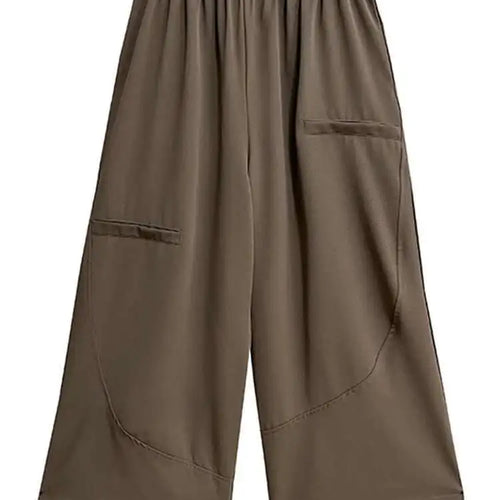 Load image into Gallery viewer, High Elastic Waist Brown Brief Spliced Long Wide Leg Pants New Trousers Women Fashion Tide Spring Autumn 2025  1DH5698
