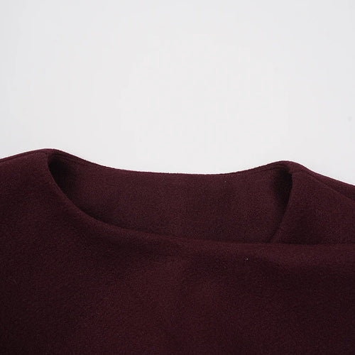 Load image into Gallery viewer, Wine Red Thick Big Size Long Woolen Coat New Scarf Collar Long Sleeve Women Jacket Fashion Tide Autumn Winter 2025 CPDB366
