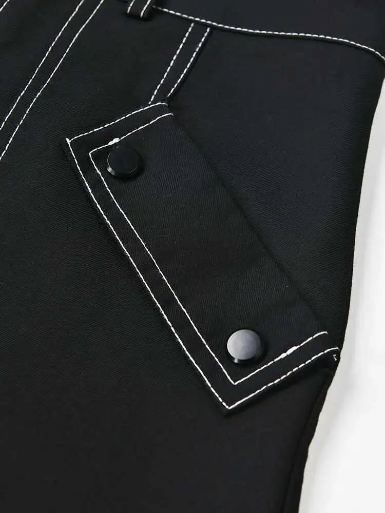 Black Jacket Big Size Wide Leg Pants Two Piece Suit New Lapel Long Sleeve Women Fashion Tide Spring Autumn 2025  CPG0425