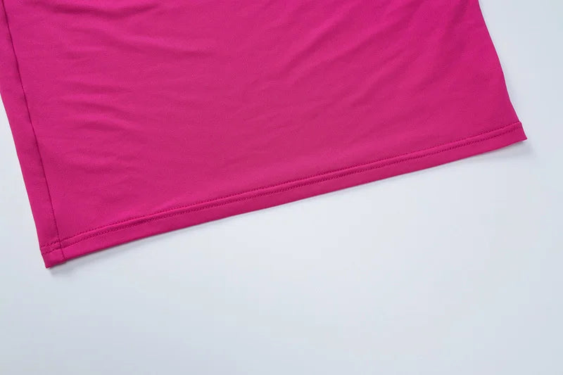 Flower Spaghetti Strap Backless Maxi Dress Women Rose Pink Bodycon Slipdress Ladies Elegant Sexy Club Party Dress