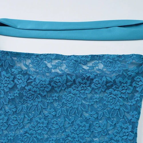 Load image into Gallery viewer, Off-shoulder Strapless Sexy Maxi Dress For Women Elegant Blue Sleeveless Backless Lace Patchwork Bodycon Long Dress
