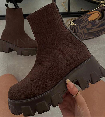 Women's Winter Boots Heels Boots Women Elegant Spring Winter Shoes For Women Platform Boots Ankle Heeled Shoes Botas Mujer Trend