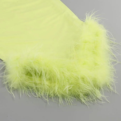 Load image into Gallery viewer, Elegant Spaghetti Strap Feather Midi Dress For Women Robe Fashion Sexy Backless Bodycon Club Party Dress Vestido
