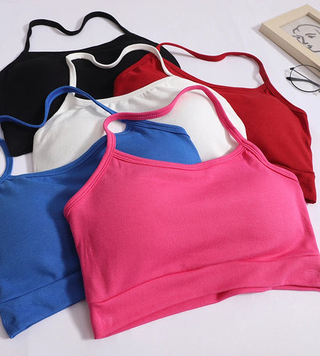 Korean Solid Elegant Sexy Club Sleeveless Short Halter Vest Women 2024 Fashion Backless Vacation Tops Casual Clothing Simplicity