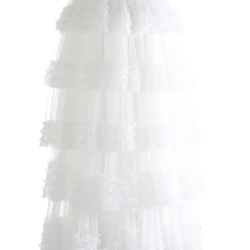 Load image into Gallery viewer, High Elastic Waist Rose Red Mesh Layers Elegant Ball Gown Half-body Skirt Women Fashion New Spring Autumn 2025 1DJ1272
