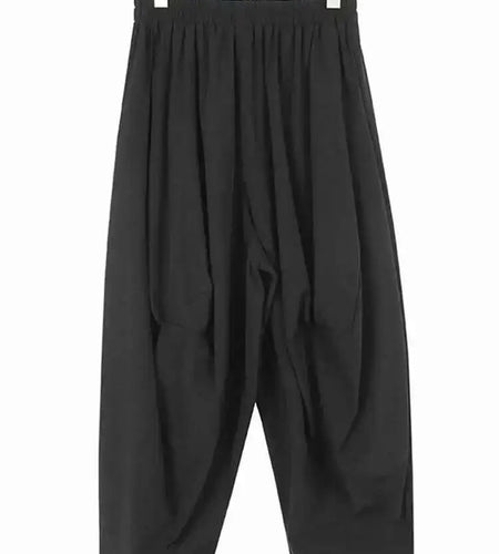 High Elastic Waist Black Pleated Pocket Long Wide Leg Pants New Trousers Women Fashion Tide Spring Autumn 2025 1DH5320