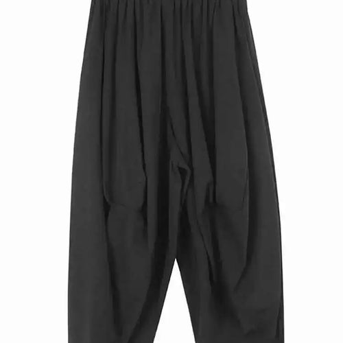 Load image into Gallery viewer, High Elastic Waist Black Pleated Pocket Long Wide Leg Pants New Trousers Women Fashion Tide Spring Autumn 2025 1DH5320
