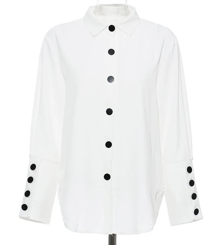 Women Black Bandage Vest Two Piece Blouse New Lapel Long Sleeve Loose Fit Shirt Fashion Tide Spring Autumn 2025 JR675