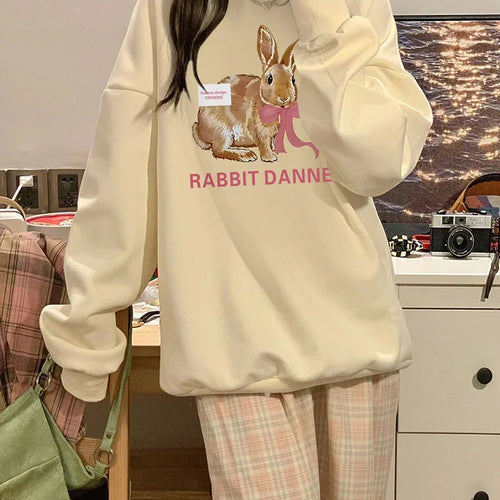 Load image into Gallery viewer, Basic Simple Sweet Casual Women Hoodies Classic O-neck Chic Printed High Street Fashion Pullover Top Loose Female Hoodies
