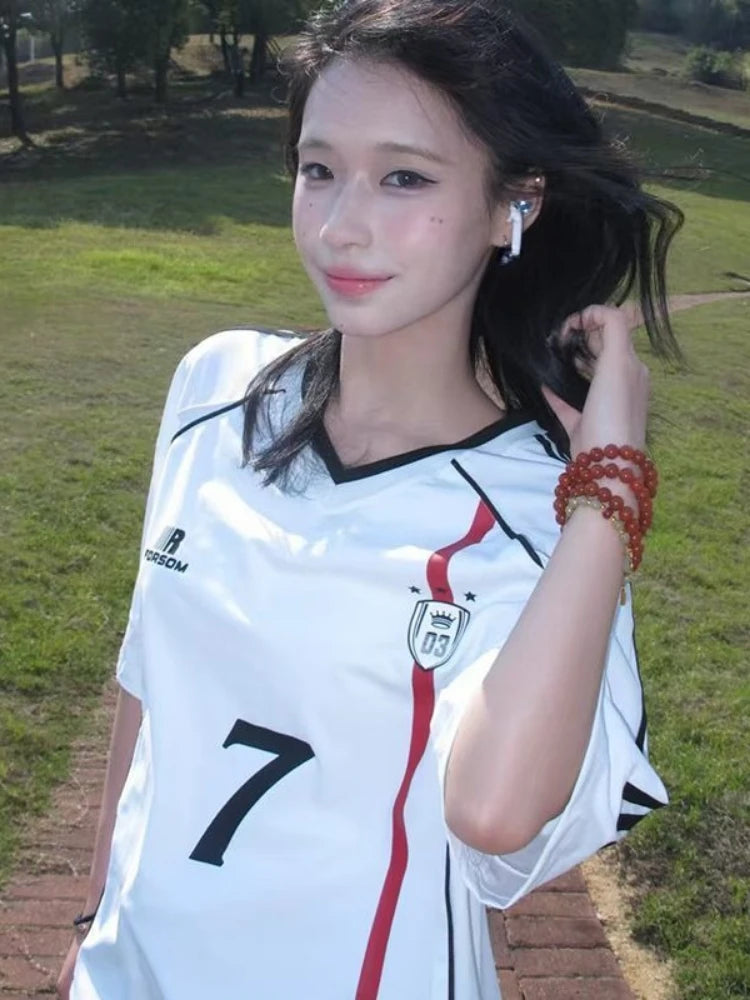 Y2k Aesthetic Gothic Letter Printing Casual T-shirt Hiphop Patchwork Streetwear Grunge Tops Harajuku Men and Women Loose Tshirts