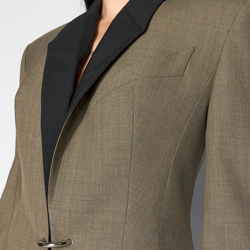 Load image into Gallery viewer, Hit Color Slimming Temperament Blazers For Women Lapel Long Sleeve Tunic Deaigner Chic Coat Female Fashion Style
