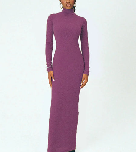 Turtleneck Long Sleeve Maxi Dress For Women Autumn New Elegant Solid Slim Fit High Waist Sexy Long Dress Ladies New