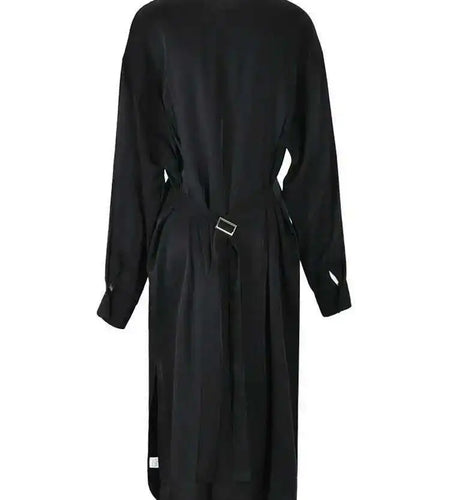 Women White Big Size Pleated Long Blouse New Lapel Long Sleeve Loose Fit Shirt Fashion Tide Spring Autumn 2025 CPG0522