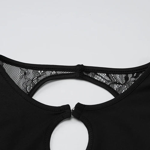 Load image into Gallery viewer, Hollow Out Sleeveless Sexy Maxi Dress For Women Black O Neck See Through Lace Backless Bodycon Club Long Dress Fashion
