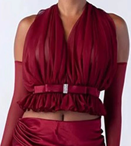 Solid Slimming Two Piece Set For Women V Neck Sleeveless Vest High Waist Slimming Dress Female Fashion Style New